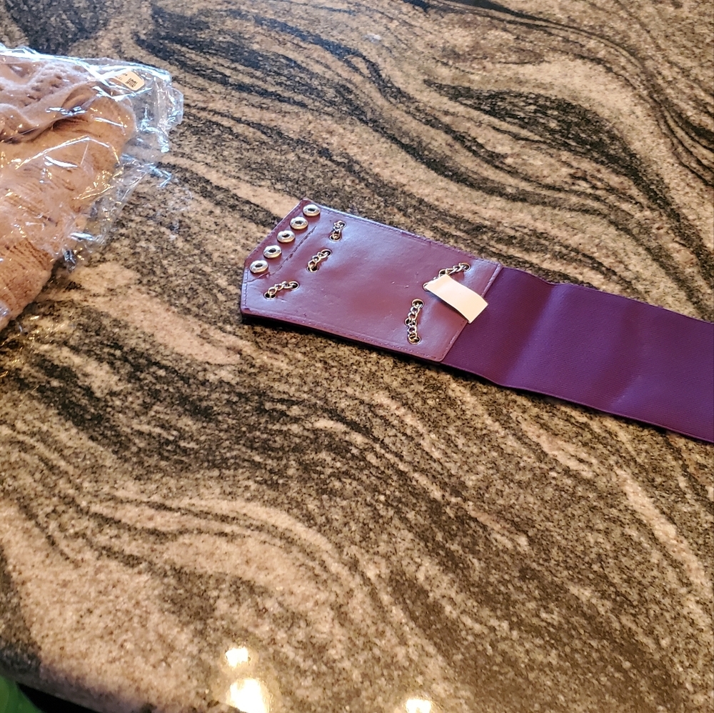 Purple Chain-Embellished Belt - Picture 6 of 7